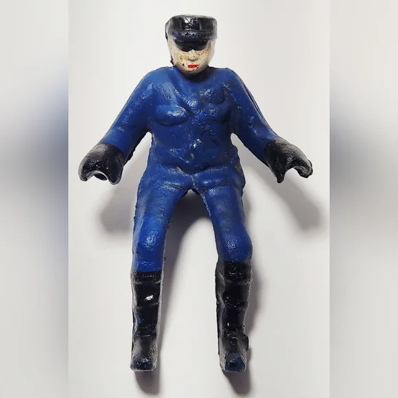 Vintage Cast Iron U.S Parcel Post Motorcycle With Detachable Rider Mail Man - Picture 9 of 10